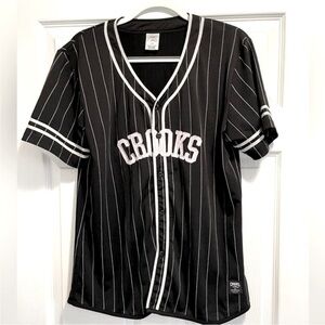 Crooks & Castles Baseball Jersey Button Up Top Shirt size Large